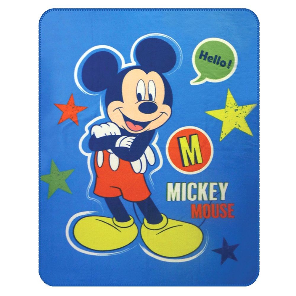 Disney Mickey Mouse - Children Fleece Blanket - Color Blue - Size ...