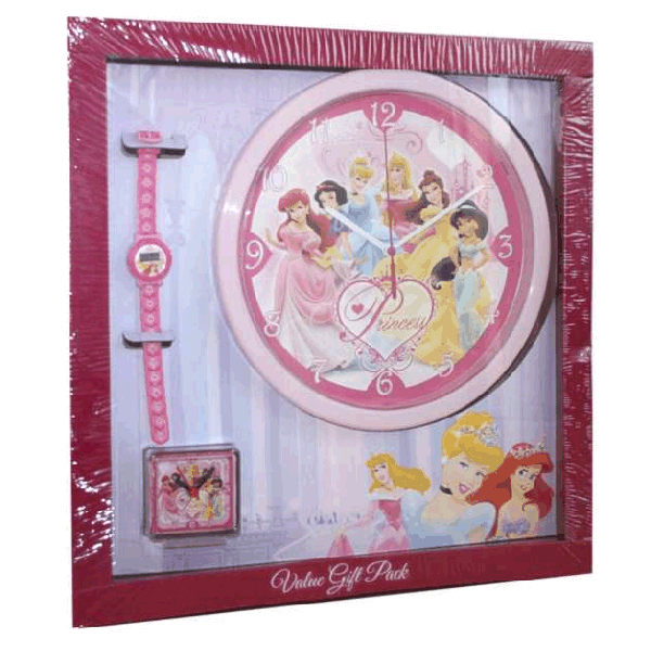 Disney Princess   Set Wanduhr, Wecker und Armbanduhr